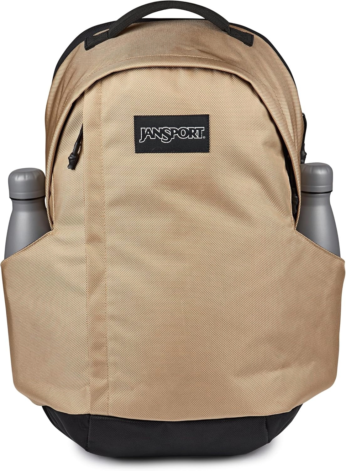 image:imageJanSport Station Pack Large Backpack with Padded Laptop Sleeve Dual Water Bottle Pockets and Loft Pocket BlackTravertine