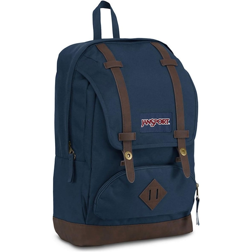 image:imageJanSport Cortlandt Laptop Backpack Russet Red 15 Laptop SleeveSynthetic Leather Shoulder Computer Bag with Large Compartment Padded Straps Rucksack for Men WomenNavy