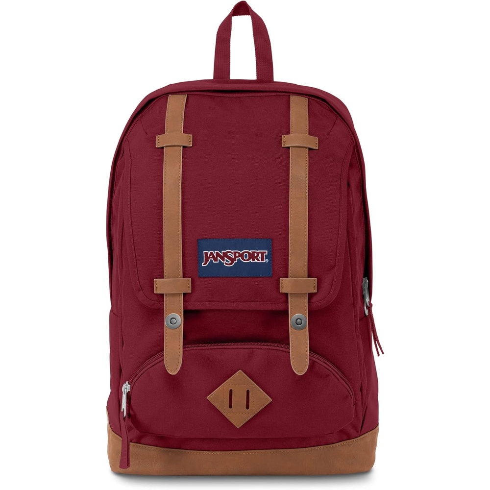 image:imageJanSport Cortlandt Laptop Backpack Russet Red 15 Laptop SleeveSynthetic Leather Shoulder Computer Bag with Large Compartment Padded Straps Rucksack for Men WomenRusset Red
