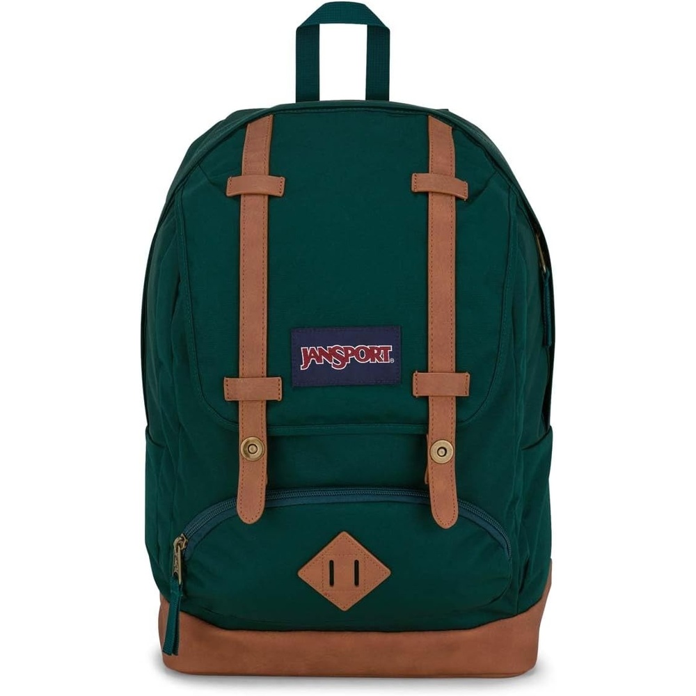 image:imageJanSport Cortlandt Laptop Backpack Russet Red 15 Laptop SleeveSynthetic Leather Shoulder Computer Bag with Large Compartment Padded Straps Rucksack for Men WomenDeep Juniper