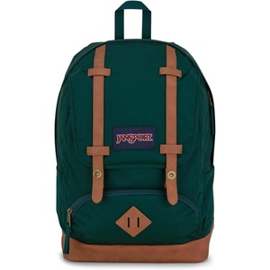 JanSport Cortlandt Laptop Backpack, Russet Red, 15” Laptop Sleeve-Synthetic Leather Shoulder Computer Bag with Large Compartment, Padded Straps- Rucksack for Men, Women(Deep Juniper)