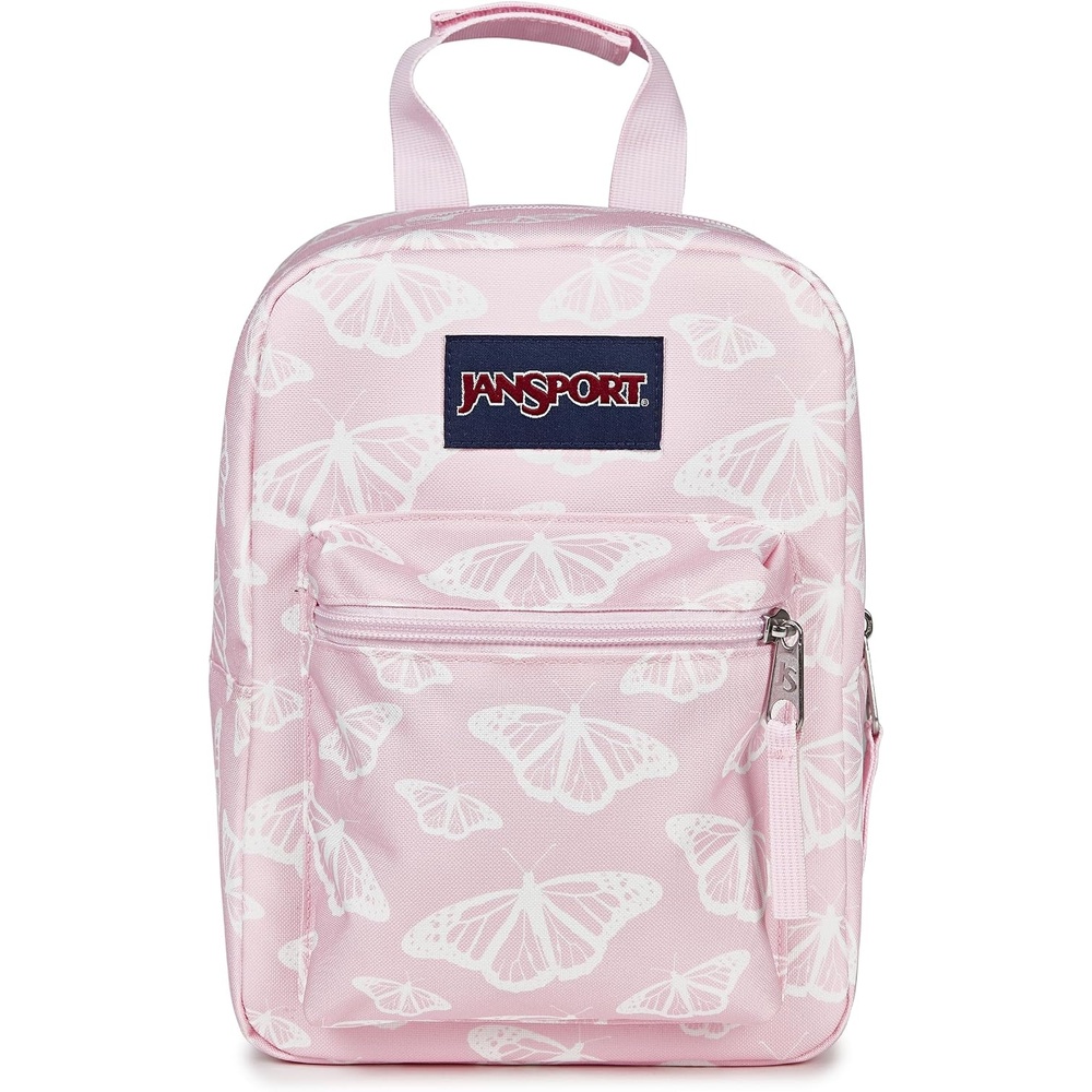 image:imageJanSport Big Break Insulated Lunch Bag Small SoftSided Cooler Ideal for Class Work or Meal Prep Bad BowsFlutter By Pink IceWhitePink Ice