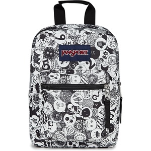 JanSport Big Break Insulated Lunch Bag – Small Soft-Sided Cooler Ideal for Class, Work, or Meal Prep, Bad Bows(Doodle Dots Black/White/Grey)