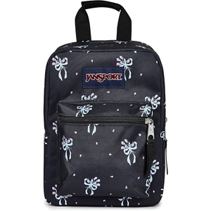 JanSport Big Break Insulated Lunch Bag – Small Soft-Sided Cooler Ideal for Class, Work, or Meal Prep, Bad Bows(Pastel Petals Black/Blue/Pink/Green)