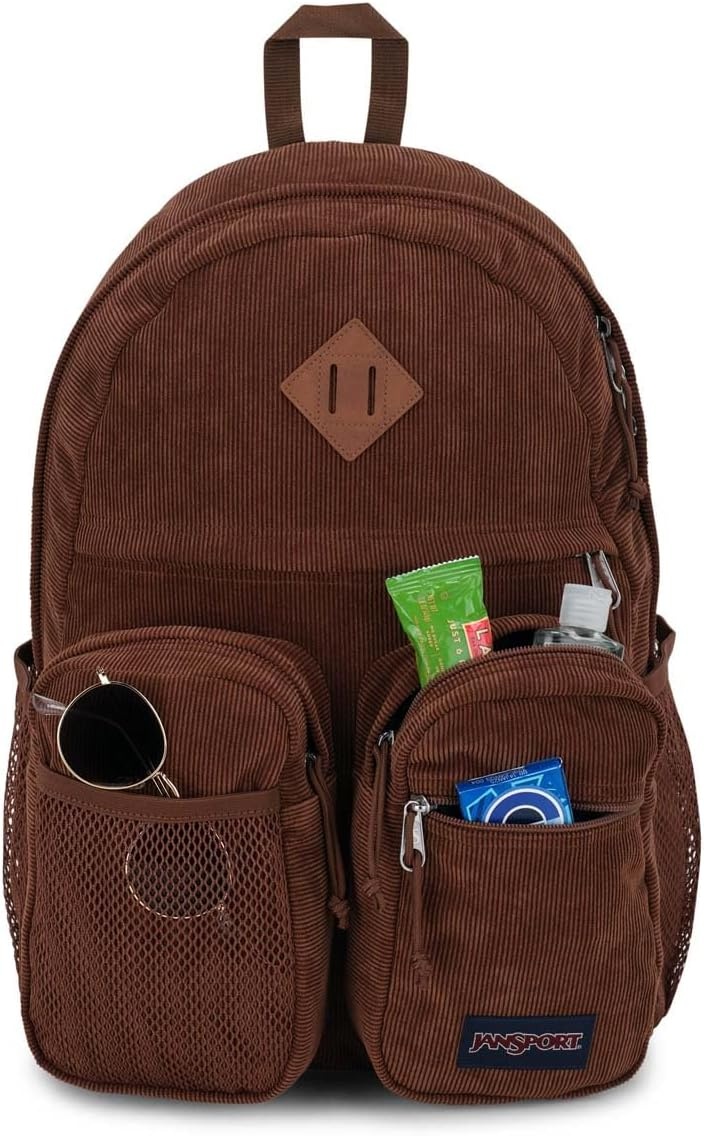 image:imageJanSport Granby Remix Backpack Work Travel or Laptop Bookbag Travertine CorduroyBasic Brown Corduroy