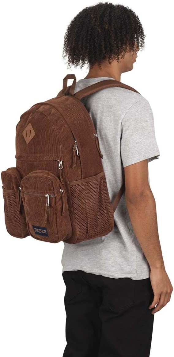 image:imageJanSport Granby Remix Backpack Work Travel or Laptop Bookbag Travertine CorduroyBasic Brown Corduroy