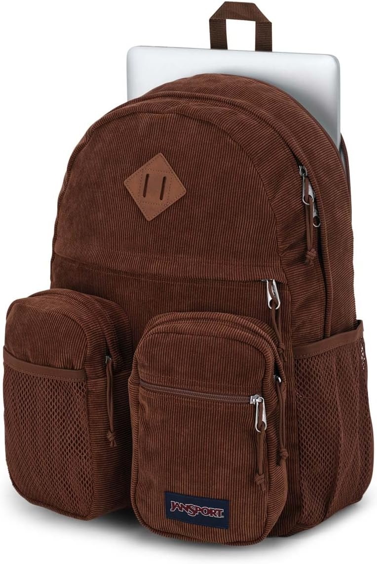 image:imageJanSport Granby Remix Backpack Work Travel or Laptop Bookbag Travertine CorduroyBasic Brown Corduroy