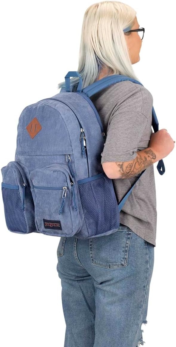 image:imageJanSport Granby Remix Backpack Work Travel or Laptop Bookbag Travertine CorduroyElemental Blue Corduroy