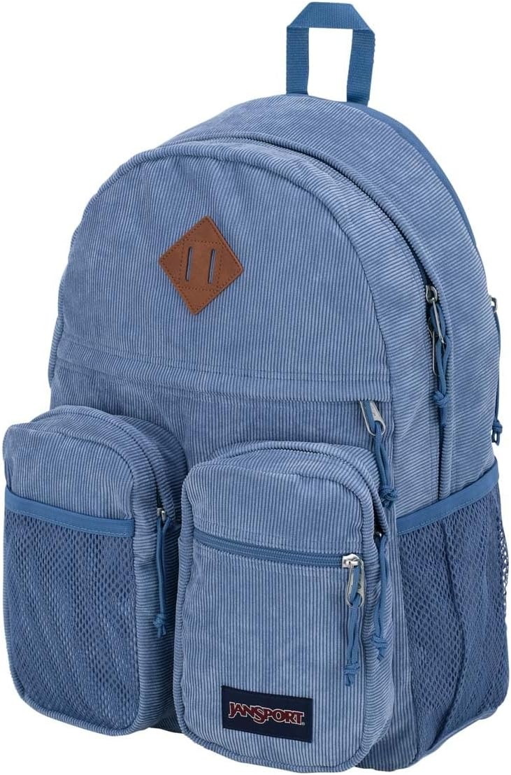 image:imageJanSport Granby Remix Backpack Work Travel or Laptop Bookbag Travertine CorduroyElemental Blue Corduroy