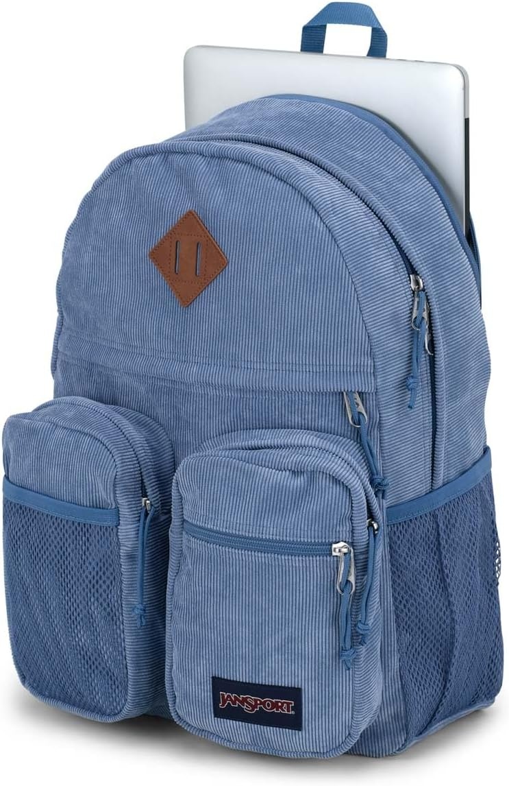 image:imageJanSport Granby Remix Backpack Work Travel or Laptop Bookbag Travertine CorduroyElemental Blue Corduroy