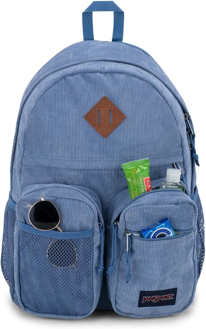 image:imageJanSport Granby Remix Backpack Work Travel or Laptop Bookbag Travertine CorduroyElemental Blue Corduroy