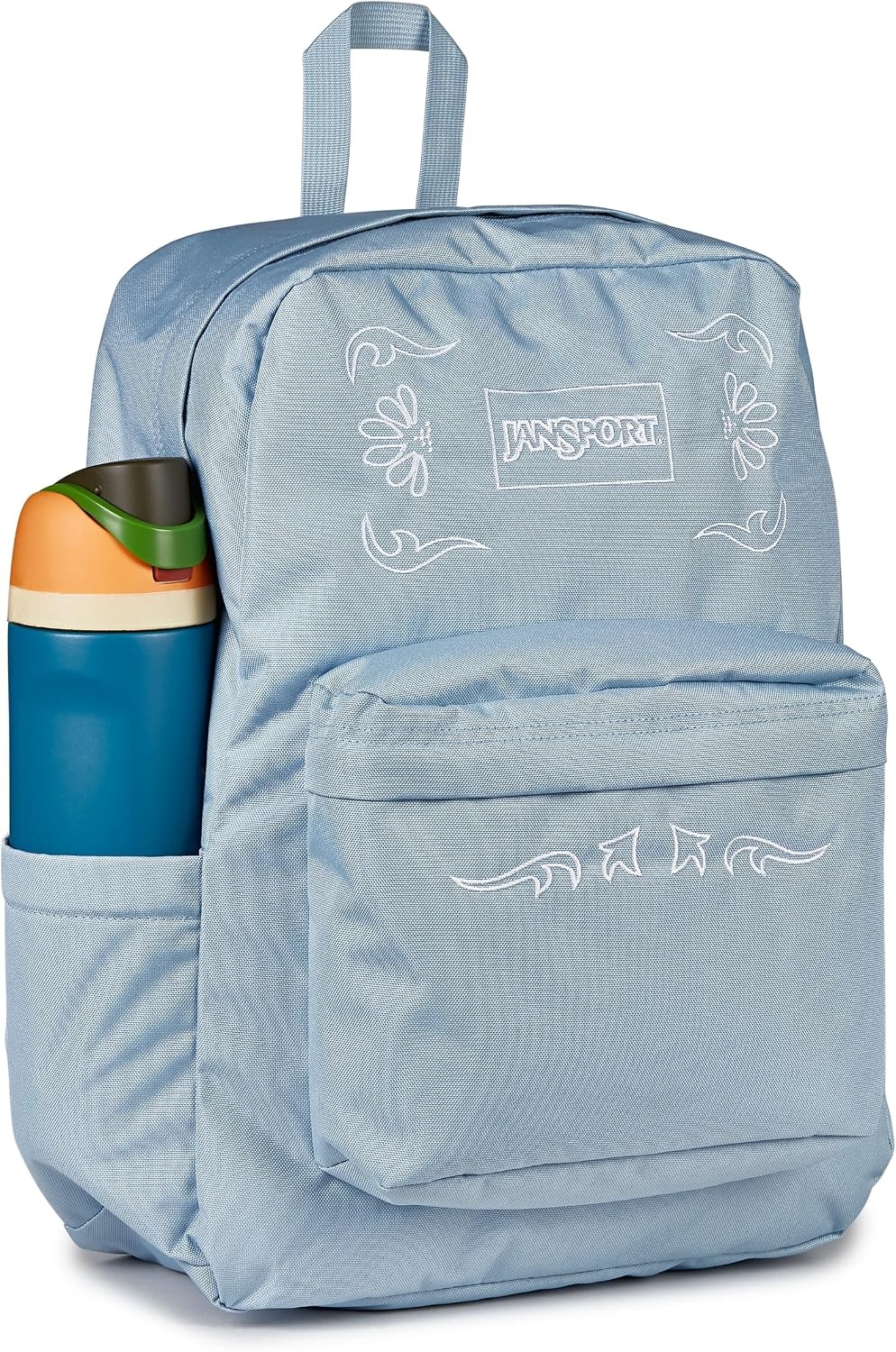 image:imageJanSport Superbreak Plus FX Backpack Work Travel or Laptop Bag with Water Bottle Pocket Surreal Corduroy CoconutBandana Jam Emb Blue DuskWhiteWhite
