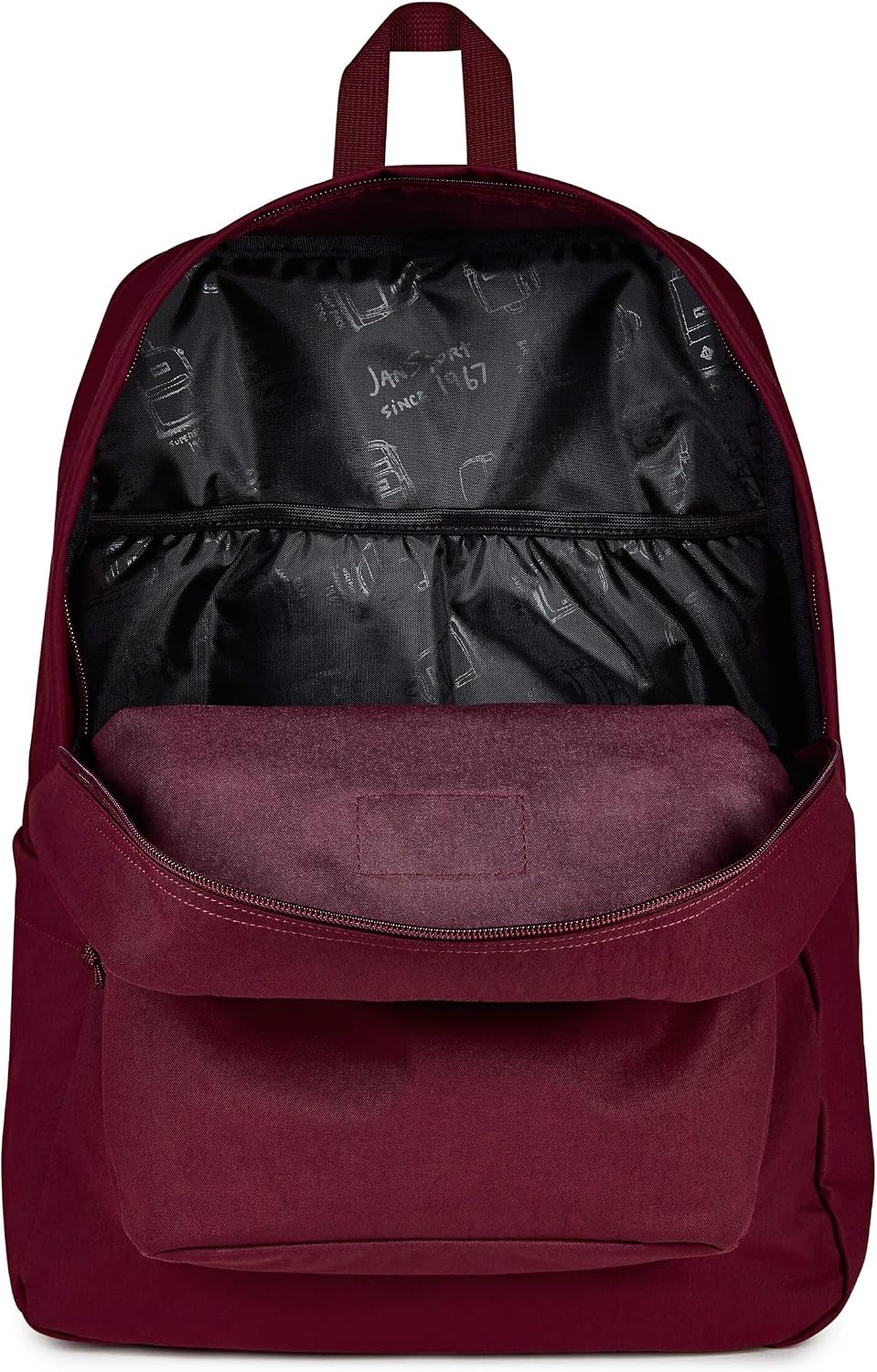 image:imageJanSport Superbreak Plus FX Backpack Work Travel or Laptop Bag with Water Bottle Pocket Surreal Corduroy CoconutCherry LacquerCherry L