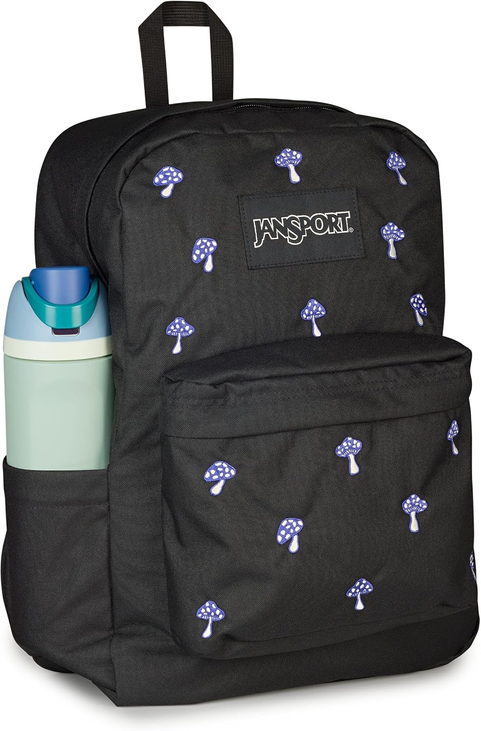 image:imageJanSport Superbreak Plus FX Backpack Work Travel or Laptop Bag with Water Bottle Pocket Surreal Corduroy CoconutEmbroidered Shrooms