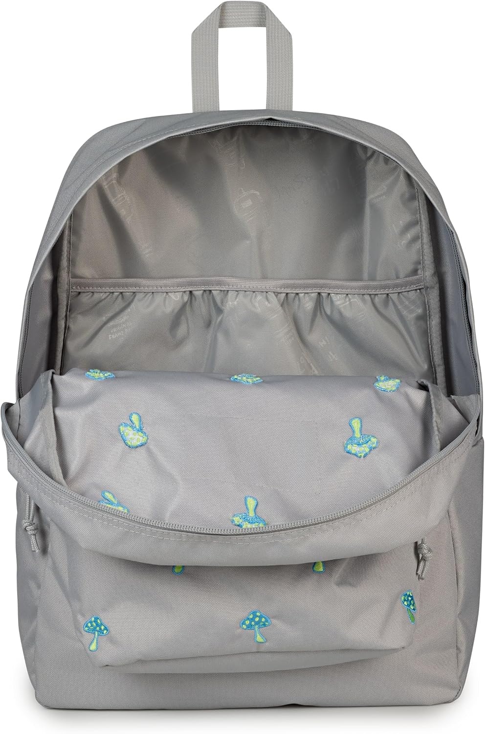 image:imageJanSport Superbreak Plus FX Backpack Work Travel or Laptop Bag with Water Bottle Pocket Surreal Corduroy CoconutEmbroidered Shrooms Md GreyE AzulBratty