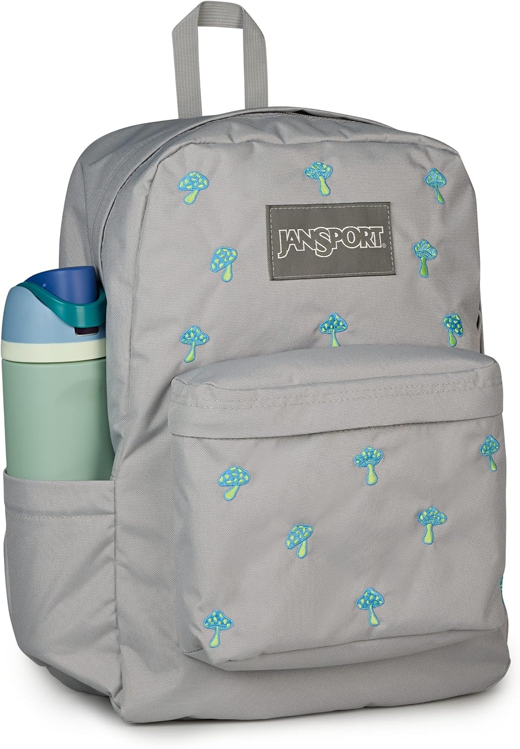 image:imageJanSport Superbreak Plus FX Backpack Work Travel or Laptop Bag with Water Bottle Pocket Surreal Corduroy CoconutEmbroidered Shrooms Md GreyE AzulBratty