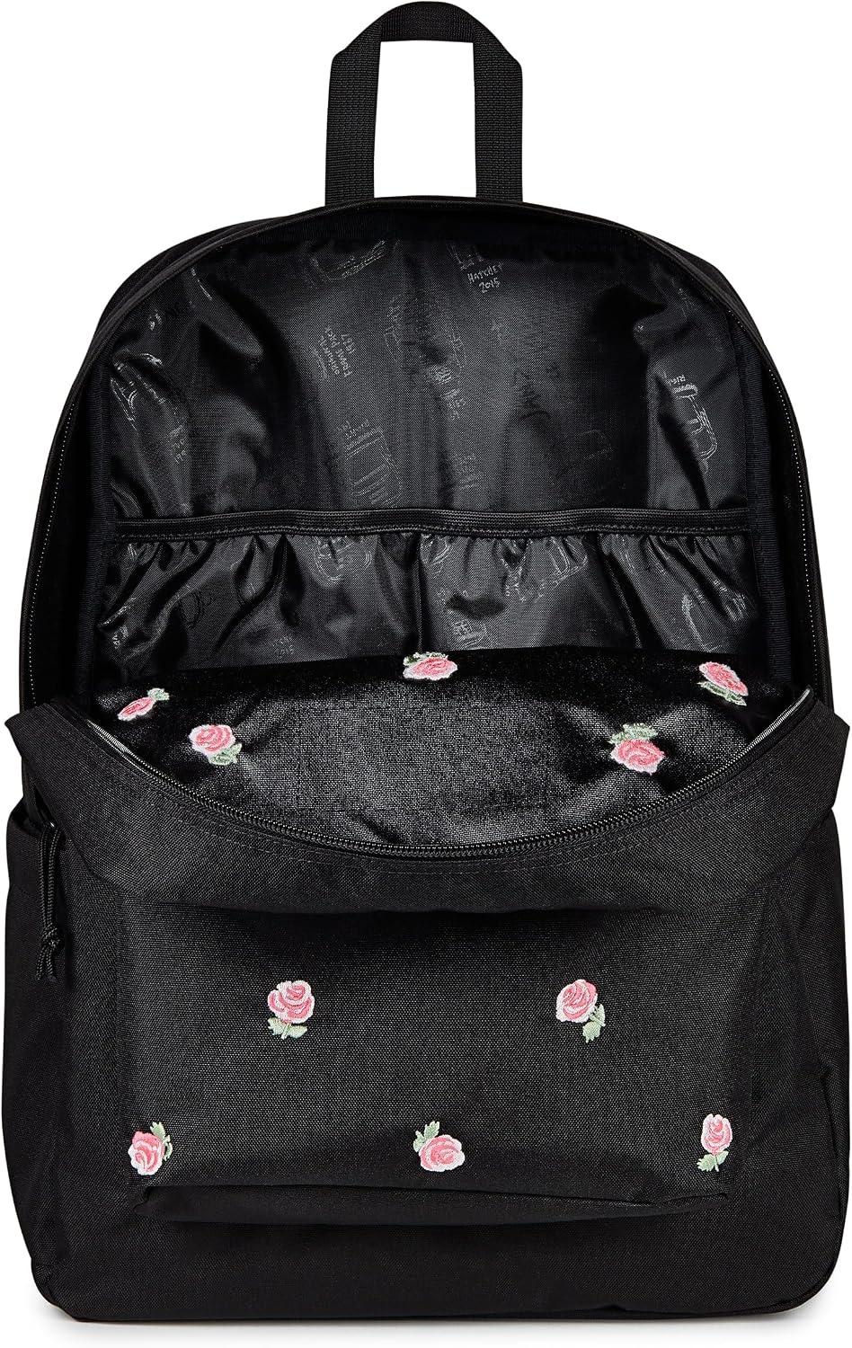 image:imageJanSport Superbreak Plus FX Backpack Work Travel or Laptop Bag with Water Bottle Pocket Surreal Corduroy CoconutJust a Rose Emb BlackPink IceGreen