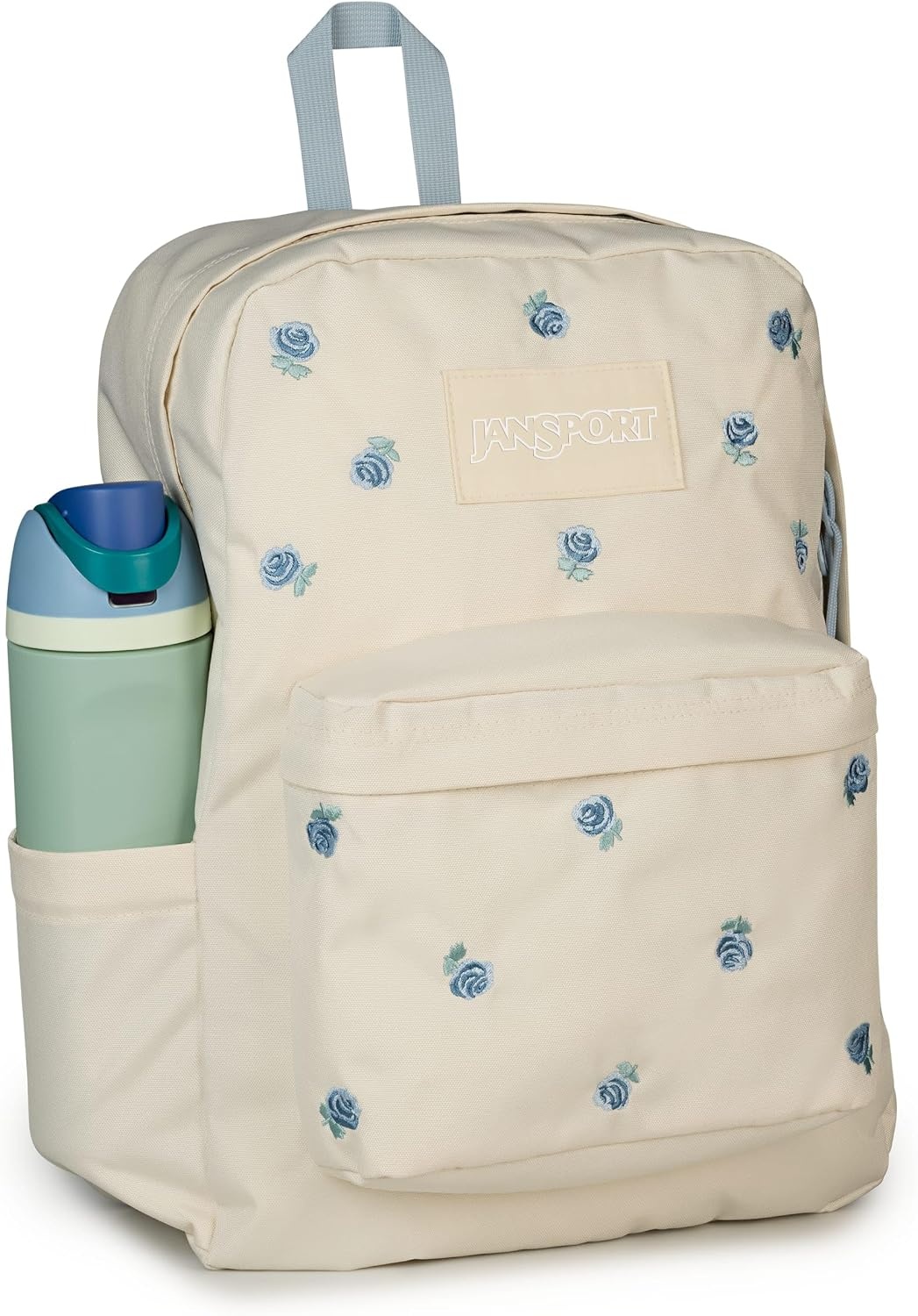 image:imageJanSport Superbreak Plus FX Backpack Work Travel or Laptop Bag with Water Bottle Pocket Surreal Corduroy CoconutJust a Rose Emb Moon FlowerBlueGreen