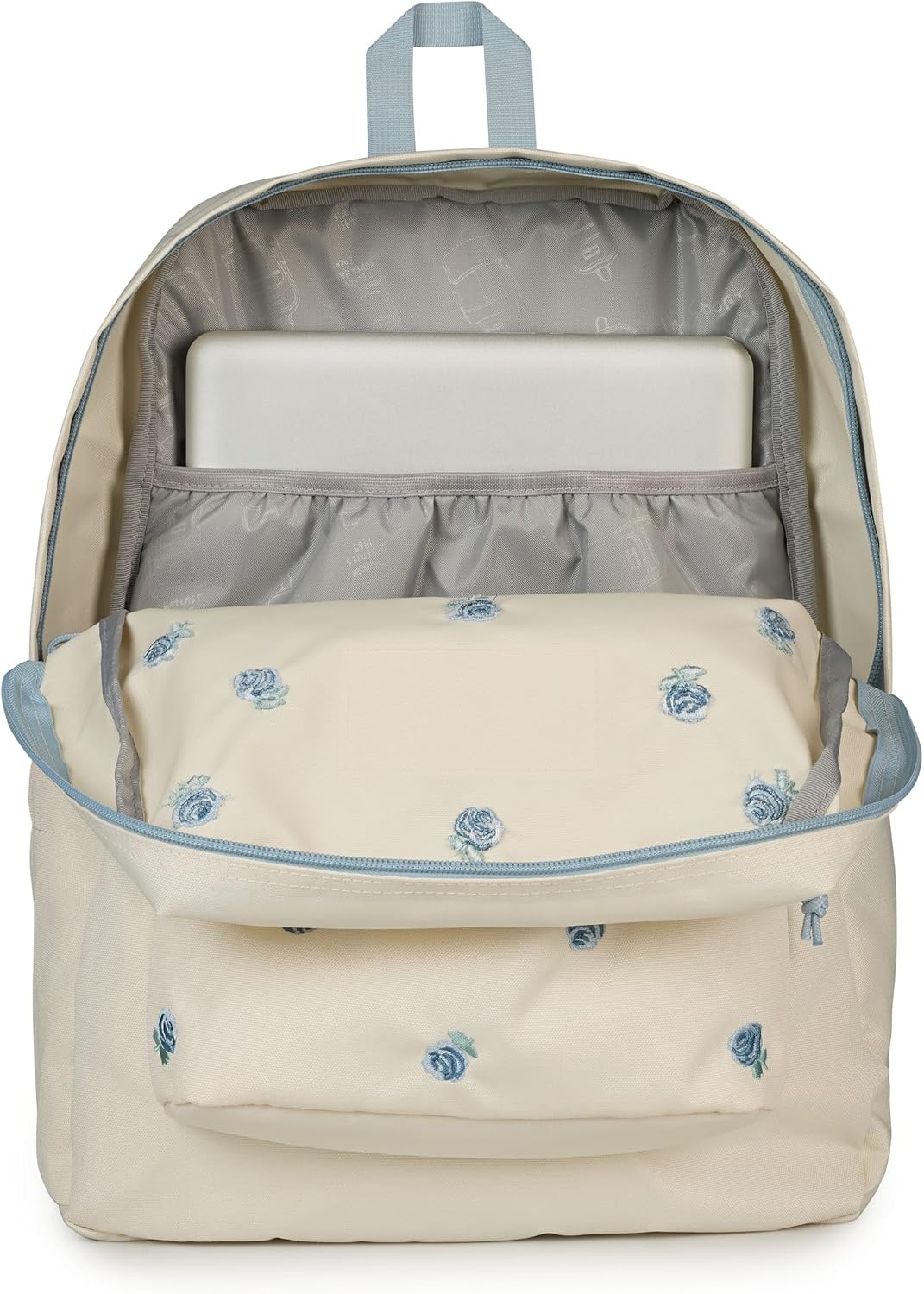image:imageJanSport Superbreak Plus FX Backpack Work Travel or Laptop Bag with Water Bottle Pocket Surreal Corduroy CoconutJust a Rose Emb Moon FlowerBlueGreen