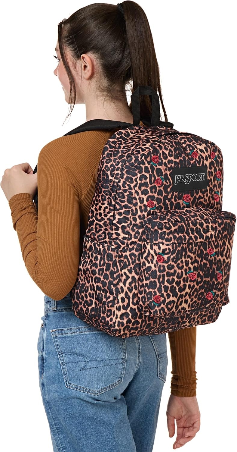 image:imageJanSport Superbreak Plus FX Backpack Work Travel or Laptop Bag with Water Bottle Pocket Surreal Corduroy CoconutLeopard Rose BrownBlackRedGreen