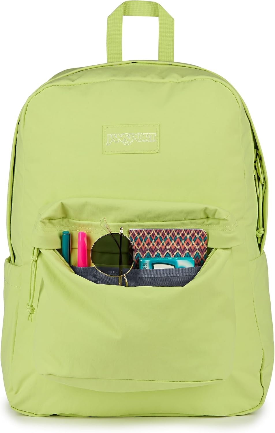 image:imageJanSport Superbreak Plus FX Backpack Work Travel or Laptop Bag with Water Bottle Pocket Surreal Corduroy CoconutLime Citron
