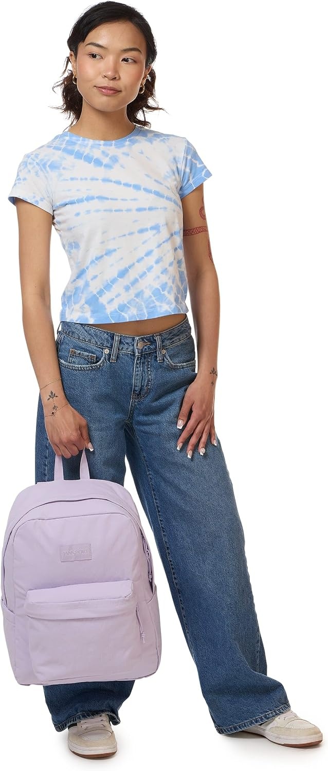 image:imageJanSport Superbreak Plus FX Backpack Work Travel or Laptop Bag with Water Bottle Pocket Surreal Corduroy CoconutPastel Lilac