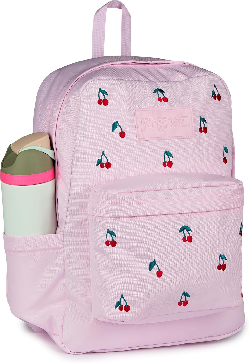 image:imageJanSport Superbreak Plus FX Backpack Work Travel or Laptop Bag with Water Bottle Pocket Surreal Corduroy CoconutPink Ice Cherry Emb