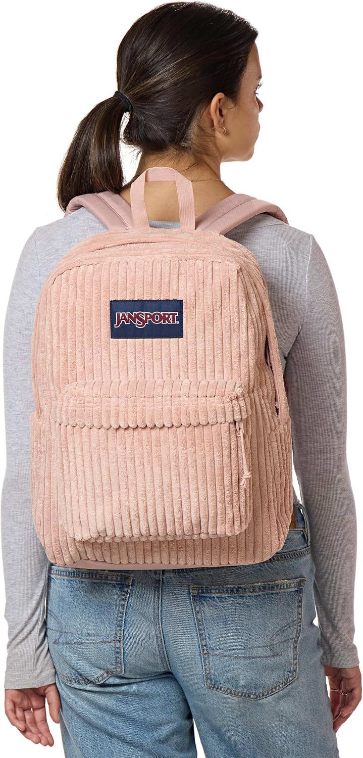 image:imageJanSport Superbreak Plus FX Backpack Work Travel or Laptop Bag with Water Bottle Pocket Surreal Corduroy CoconutSurreal Corduroy Misty Rose