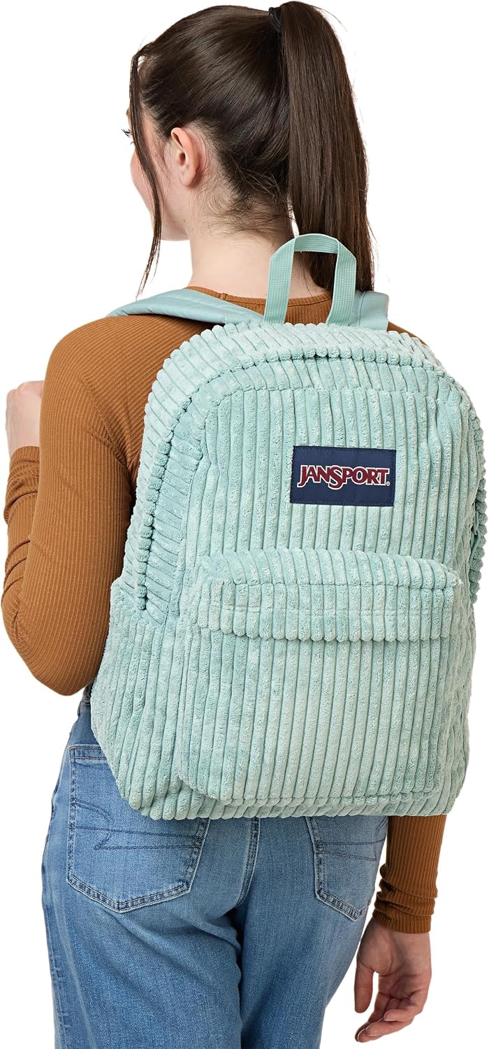 image:imageJanSport Superbreak Plus FX Backpack Work Travel or Laptop Bag with Water Bottle Pocket Surreal Corduroy CoconutSurreal Corduroy Sage