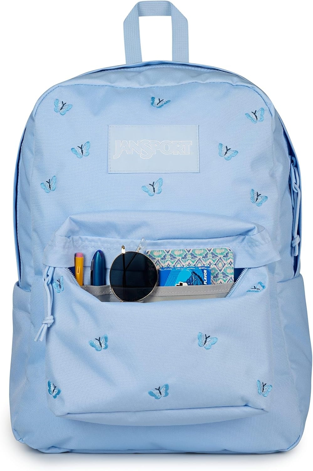 image:imageJanSport Superbreak Plus FX Backpack Work Travel or Laptop Bag with Water Bottle Pocket Surreal Corduroy CoconutTiny Butterflies HydrangeaMd Bl