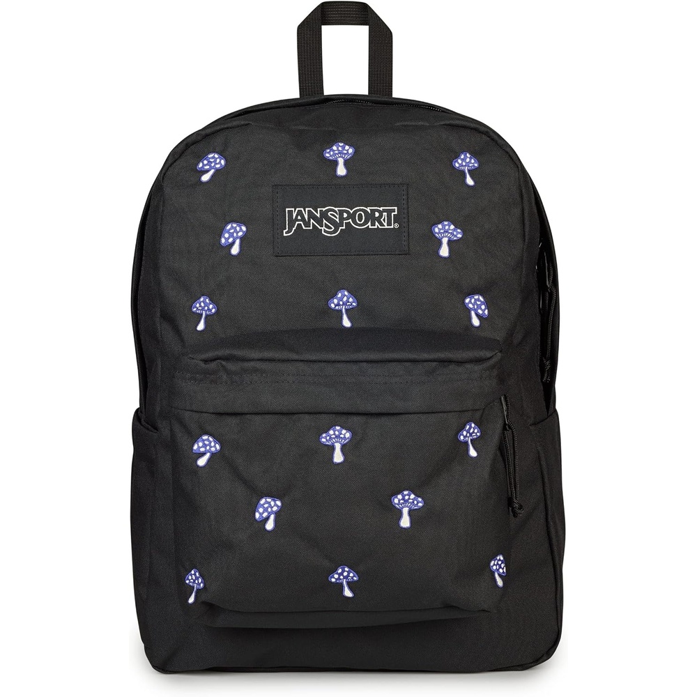 image:imageJanSport Superbreak Plus FX Backpack Work Travel or Laptop Bag with Water Bottle Pocket Surreal Corduroy CoconutEmbroidered Shrooms