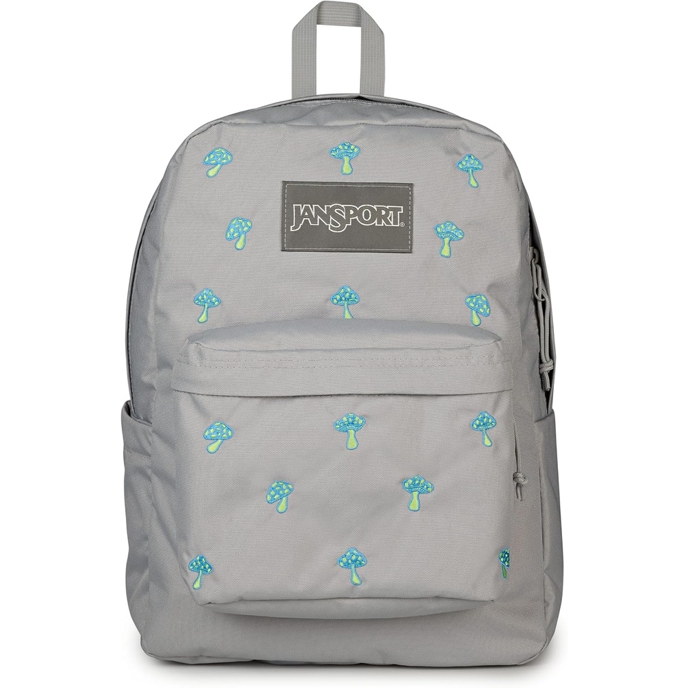 image:imageJanSport Superbreak Plus FX Backpack Work Travel or Laptop Bag with Water Bottle Pocket Surreal Corduroy CoconutEmbroidered Shrooms Md GreyE AzulBratty