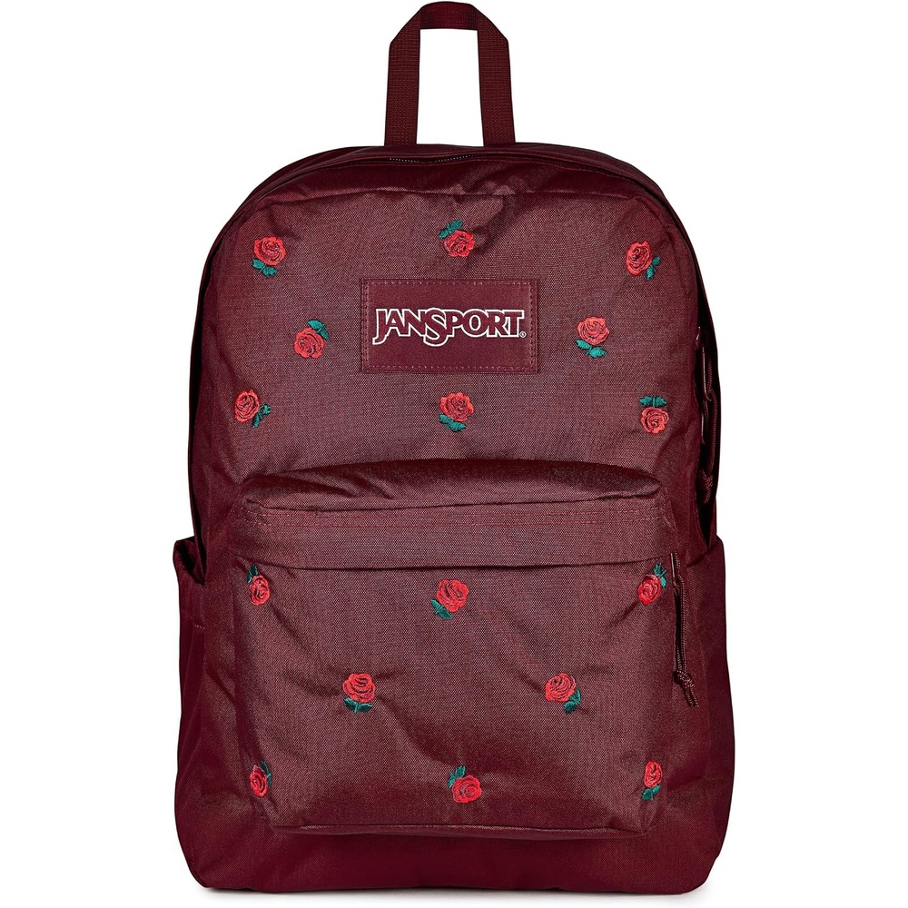 image:imageJanSport Superbreak Plus FX Backpack Work Travel or Laptop Bag with Water Bottle Pocket Surreal Corduroy CoconutJust a Rose Emb Cherry LacquerGrnRed
