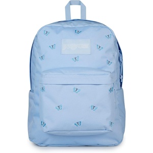 JanSport Superbreak Plus FX Backpack – Work, Travel, or Laptop Bag with Water Bottle Pocket – Surreal Corduroy Coconut(Tiny Butterflies Hydrangea/Md Bl)