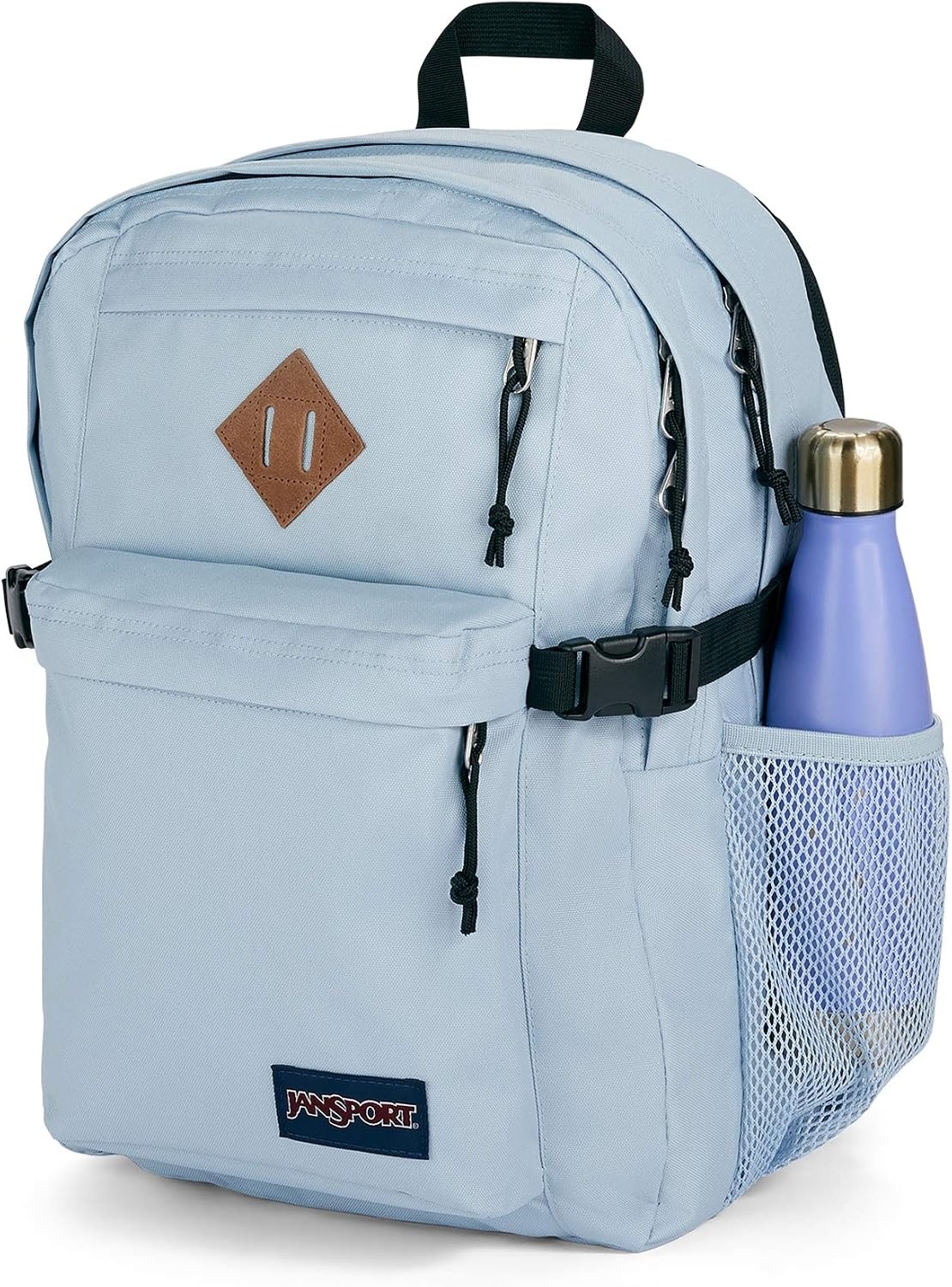 image:imageJanSport Main Campus Backpack Travel or Work Backpack with 15Inch Laptop Sleeve and Dual Water Bottle Pockets Sprayed Stars Pastel LilacBlue Dusk