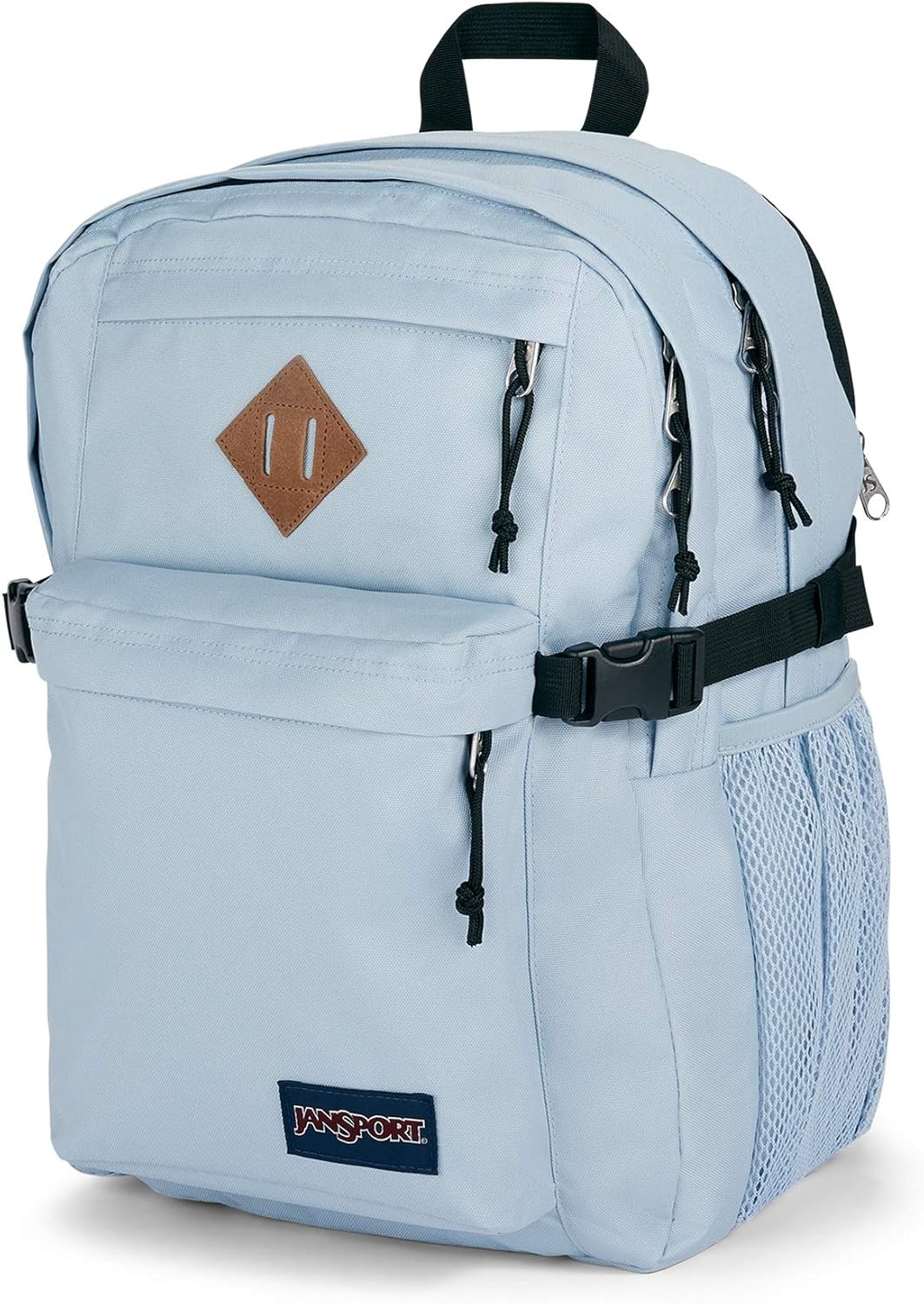 image:imageJanSport Main Campus Backpack Travel or Work Backpack with 15Inch Laptop Sleeve and Dual Water Bottle Pockets Sprayed Stars Pastel LilacBlue Dusk