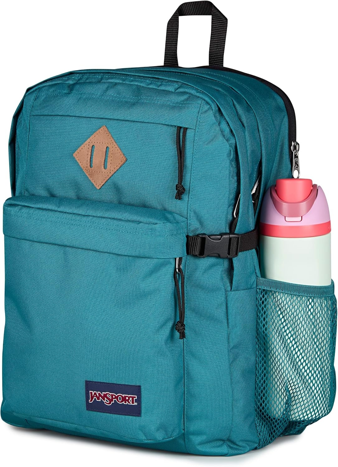 image:imageJanSport Main Campus Backpack Travel or Work Backpack with 15Inch Laptop Sleeve and Dual Water Bottle Pockets Sprayed Stars Pastel LilacEmerald Pool