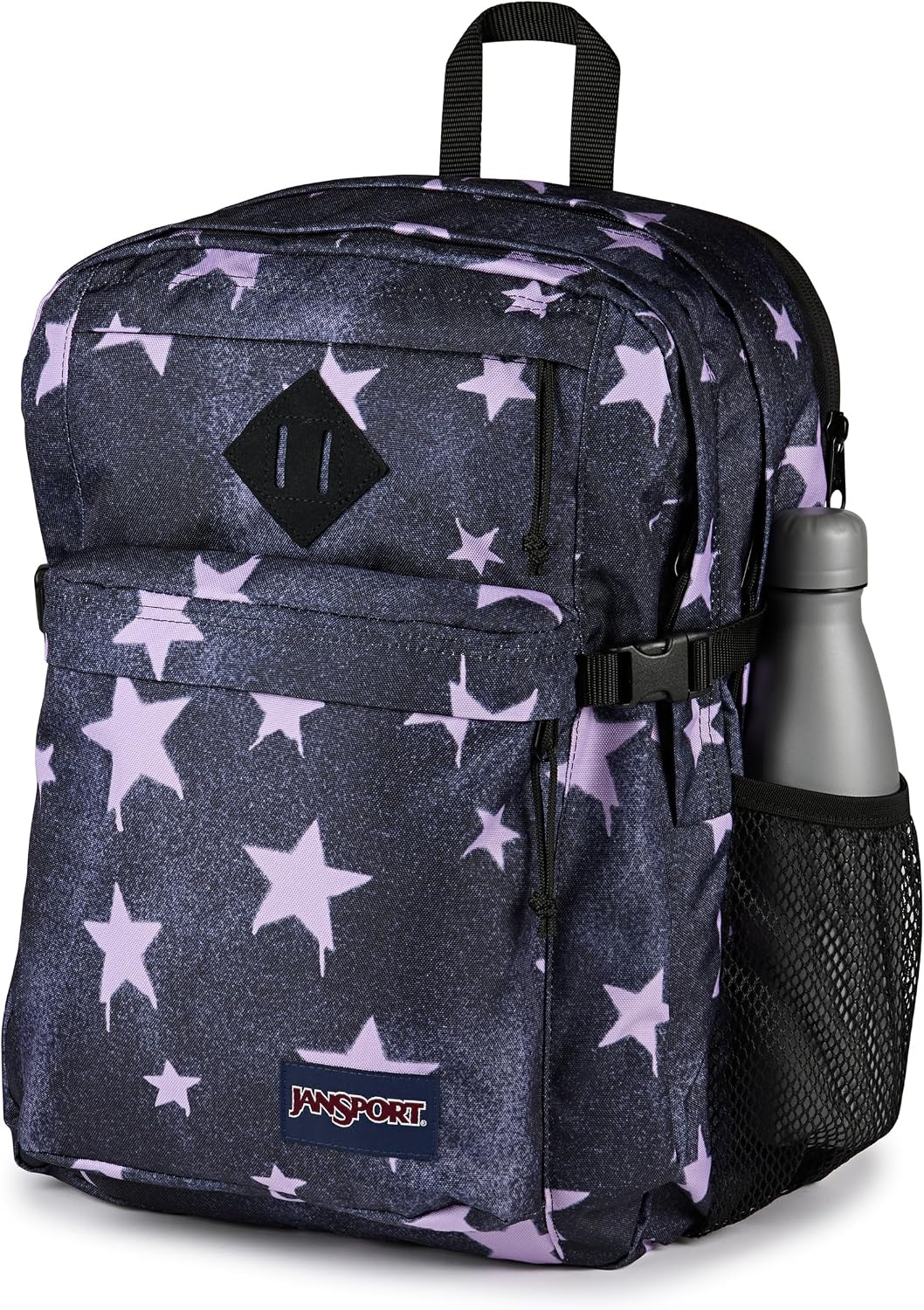 image:imageJanSport Main Campus Backpack Travel or Work Backpack with 15Inch Laptop Sleeve and Dual Water Bottle Pockets Sprayed Stars Pastel LilacSprayed Stars Pastel Lilac