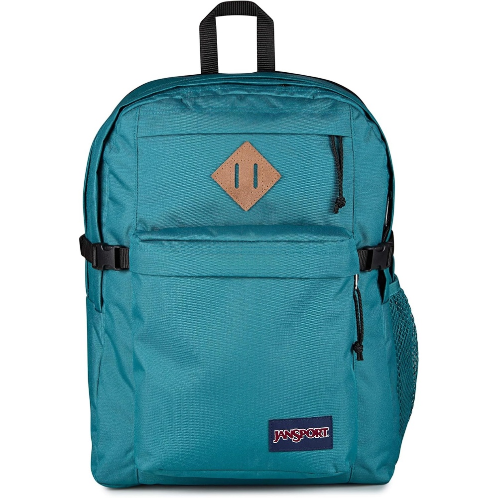 image:imageJanSport Main Campus Backpack Travel or Work Backpack with 15Inch Laptop Sleeve and Dual Water Bottle Pockets Sprayed Stars Pastel LilacEmerald Pool