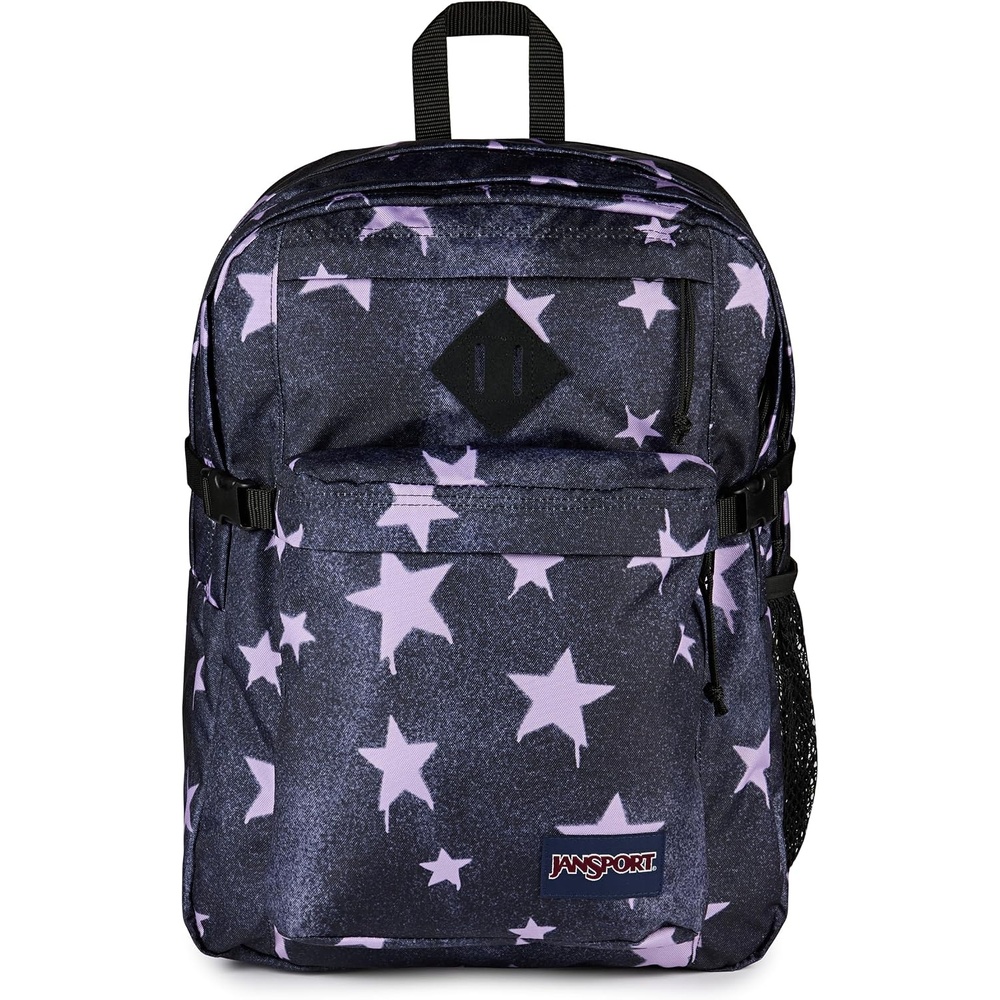 image:imageJanSport Main Campus Backpack Travel or Work Backpack with 15Inch Laptop Sleeve and Dual Water Bottle Pockets Sprayed Stars Pastel LilacSprayed Stars Pastel Lilac
