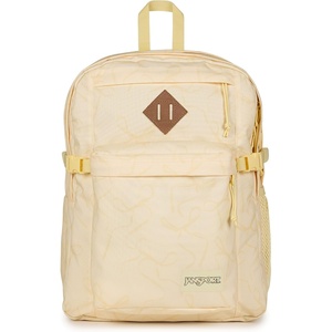 JanSport Main Campus Backpack – Travel or Work Backpack with 15-Inch Laptop Sleeve and Dual Water Bottle Pockets, Sprayed Stars Pastel Lilac(Rows of Bows Natural/Lemon Ice)