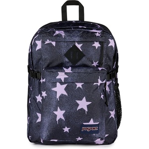 JanSport Main Campus Backpack – Travel or Work Backpack with 15-Inch Laptop Sleeve and Dual Water Bottle Pockets, Sprayed Stars Pastel Lilac(Sprayed Stars Pastel Lilac)