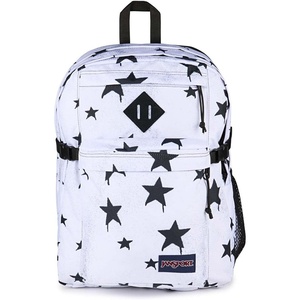 JanSport Main Campus Backpack – Travel or Work Backpack with 15-Inch Laptop Sleeve and Dual Water Bottle Pockets, Sprayed Stars Pastel Lilac(Sprayed Stars Black)